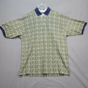 Bugle Boy Shirt Mens Large Beige 1/4 Button Up Pullover Short Sleeve RN 54054 - Picture 1 of 12