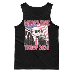 🔥 Daddy's Home Trump 2024 Men's Tank top MAGA USA Elections Bulletproof - Picture 1 of 4