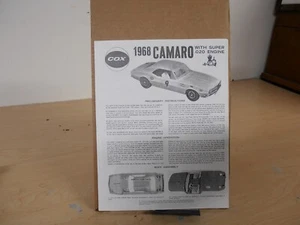 Cox 1968 Camaro Manual - Picture 1 of 1