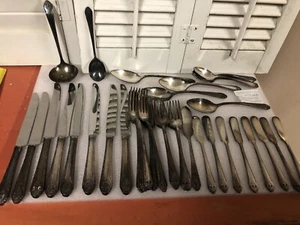 Antique Holmes and Edwards Silver Plate Flatware Lovely Lady 42 pcs vtg lot set - Picture 1 of 7