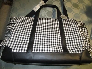 Pottery Barn Kids Black & White Gingham Classic Diaper Bag W/ Changing Pad NEW - Picture 1 of 13