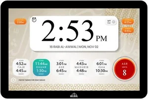 8" Digital Azan Clock with WiFi, Dynamic Touch Screen, Worldwide Prayer Times... - Picture 1 of 9
