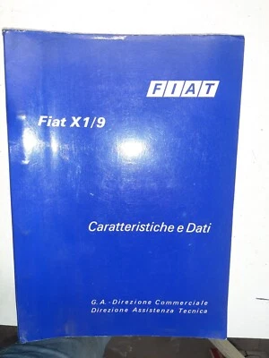 FIAT X 1/9 manuale istruzioni Caratteristiche e dati - Immagine 1 di 2