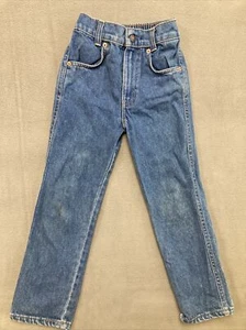 Vintage 90s Little Levi's Boys Blue Orange Tab Denim Jeans Sz 7 Reg Made in USA - Picture 1 of 10
