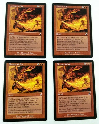 Mtg Magic Playset 4x Torrent Of Fire Scourge Exc Vf - Image 1 of 2