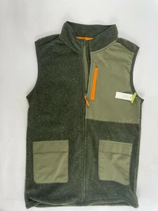 All in Motion Vest Boys Size XL 16 Green Fleece Full Zip Pockets Sleeveless NWT - Picture 1 of 7