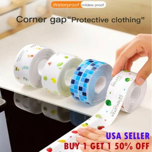 Waterproof 10.5FT Self Adhesive PVC Tape Sealing Mold Proof Kitchen Wall Caulk - Picture 1 of 17