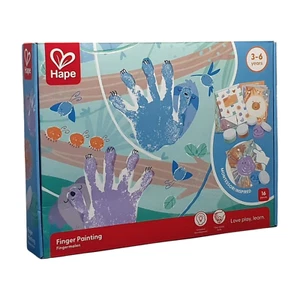 Hape - Set creativo con colores de dedos 4 macetas de colores 9 dibujos para colorear - Imagen 1 de 2