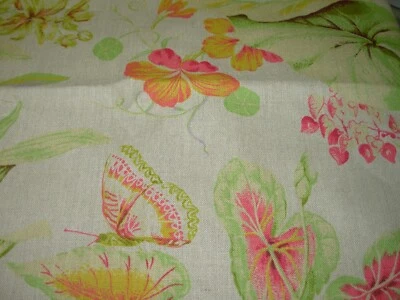 10 YDS~YDS BRAEMORE BIRDS FLORAL 100% LINEN DRAPERY UPHOLSTERY FABRIC FOR LESS - Image 1 of 4