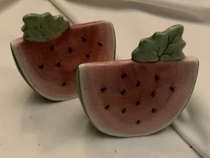 Ceramic Watermelon Salt And Pepper Shakers - Picture 1 of 8