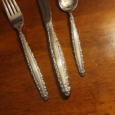 Oneida Community "Royal Lace" Silvrplte Knife Fork Teaspoon 3 Pieces Unused 1973