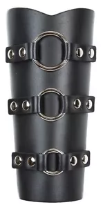O Ring Leather Gauntlet Steampunk Death rock Thrash Metal Bracelet Heavy Duty - Picture 1 of 4