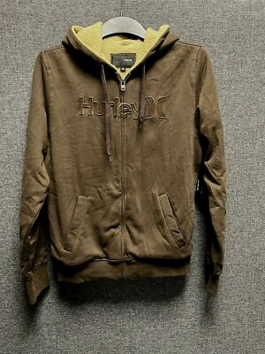 Hurley Uno Y Solo Sherpa Sudadera con Capucha Cremallera Marrón Pequeño TD022 Hh - Imagen 1 de 3