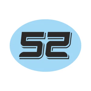 SW A Gloss Laminate oval sticker of the number 52 for rider Danny Kent Large - Picture 1 of 1