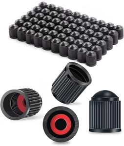 Tapas de válvula de neumático ajuste universal negro 60 piezas a prueba de polvo para coche camión SUV moto - Imagen 1 de 12