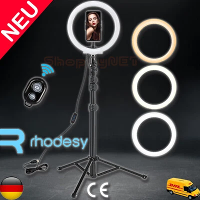 Profi TikTok Ringlicht Set Stativ BT-Fernbedienung Handyhalterung extra Gelenk - Bild 1 von 4
