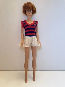 Vintage 1960s Clone Barbie Wendy Culotte Red Blue Knit White Pleated Skirt - Picture 1 of 6