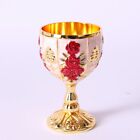 Vintage Retro Small Beverage Cup in Gold European Style Wine Glass for Home Bar