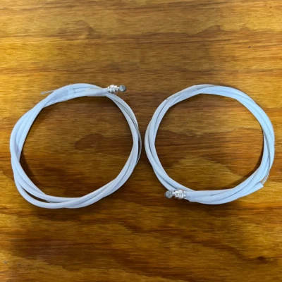 BMX OLD SCHOOL WHITE BRAKE CABLES SET FITS REDLINE RL20 HARO MASTER FST GT DYNO - Image 1 of 4