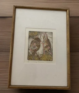 Honey Possums - 1995 Signed Wildlife Etching by Jane Stapleford. Limited Edition - Picture 1 of 11