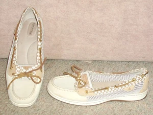 Scarpe/ballerine donna SPERRY TOP SIDER slip on barca marrone chiaro/bianco sporco, taglia 11 M - Foto 1 di 3