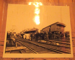 New Haven Railroad Train Wreck Providence RI circa 1900 Walker collezione foto - Foto 1 di 9