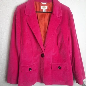 EUC Talbots Blazer Größe 20 W Cord Rosa Barbiecore Preppy Paris Bürojacke - Bild 1 von 4