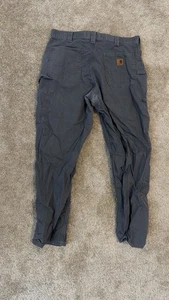 Pantalone Carhartt Carpentiere Taglia 36x32 Grigio Vestibilità Relaxed Abbigliamento da Lavoro - Foto 1 di 3