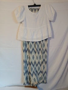 Girls Falls Creek Puff Sleeve Shirt  Sz L & Colorful Planet Pants Sz Xl - Picture 1 of 7