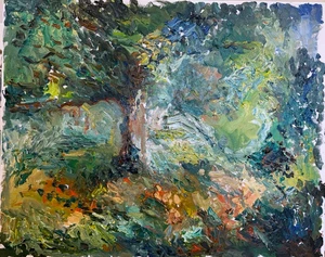 Post-Cubism Plein Air Oil Painting Landscape Nature 16x20 Canvas Original Art - Picture 1 of 1