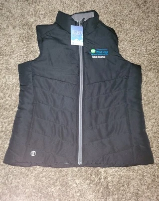 NEW Holloway Aero-tec Women's Gray Quilted Zippered Front Outdoor Vest L LOGO - Image 1 of 4