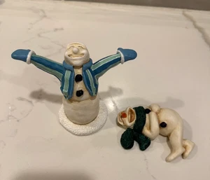 Winterland Friends Pupazzo di Neve Figure 2 Pupazzo di Neve Firmato Brad Wilson 1999, 2000 - Foto 1 di 5