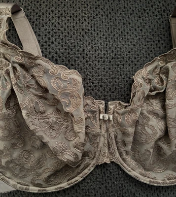 Sujetador de copa Wacoal 85199 arabesco con aros transparente sin forro marrón 40DDD Foto 1 de 4