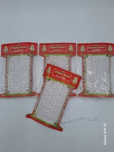 Guirnalda de cuentas vintage de acrílico transparente con forma ovalada lote de 4 9' cada uno retro de los años 70 - Imagen 1 de 7