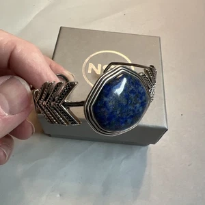 Barse Sterling Silber 925 Lapislazuli Statement Armreif Armband 26,8 g #Jo40 - Bild 1 von 10