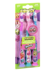 Cepillo de dientes Firefly Shopkins para niños cerdas suaves, paquete de 3 ventosas - Imagen 1 de 1