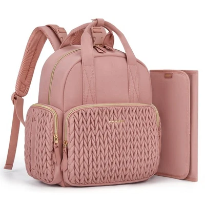 Diaper Bag Backpack Small Diaper Backpack Travel Baby Bag Quilted Diaper Bag ... - Image 1 of 4