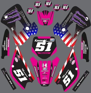 Graphic Kit for 1998-2013 Kawasaki KX85 KX100 American Monster Decals - Picture 1 of 1