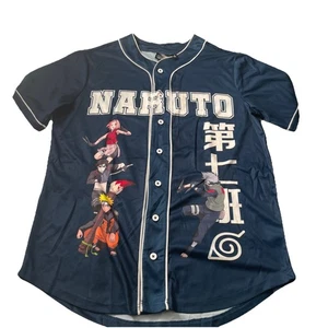 Naruto Shippuden Team 07 Baseball Trikot Herren kleine Knopfleiste marineblau Uzumake Viz - Bild 1 von 10