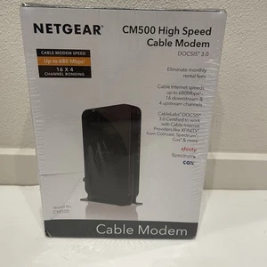NEW Netgear High Speed Cable Modem DOCSIS 3.O Model CM500 Speed 680 Mbps SEALED - Picture 1 of 4