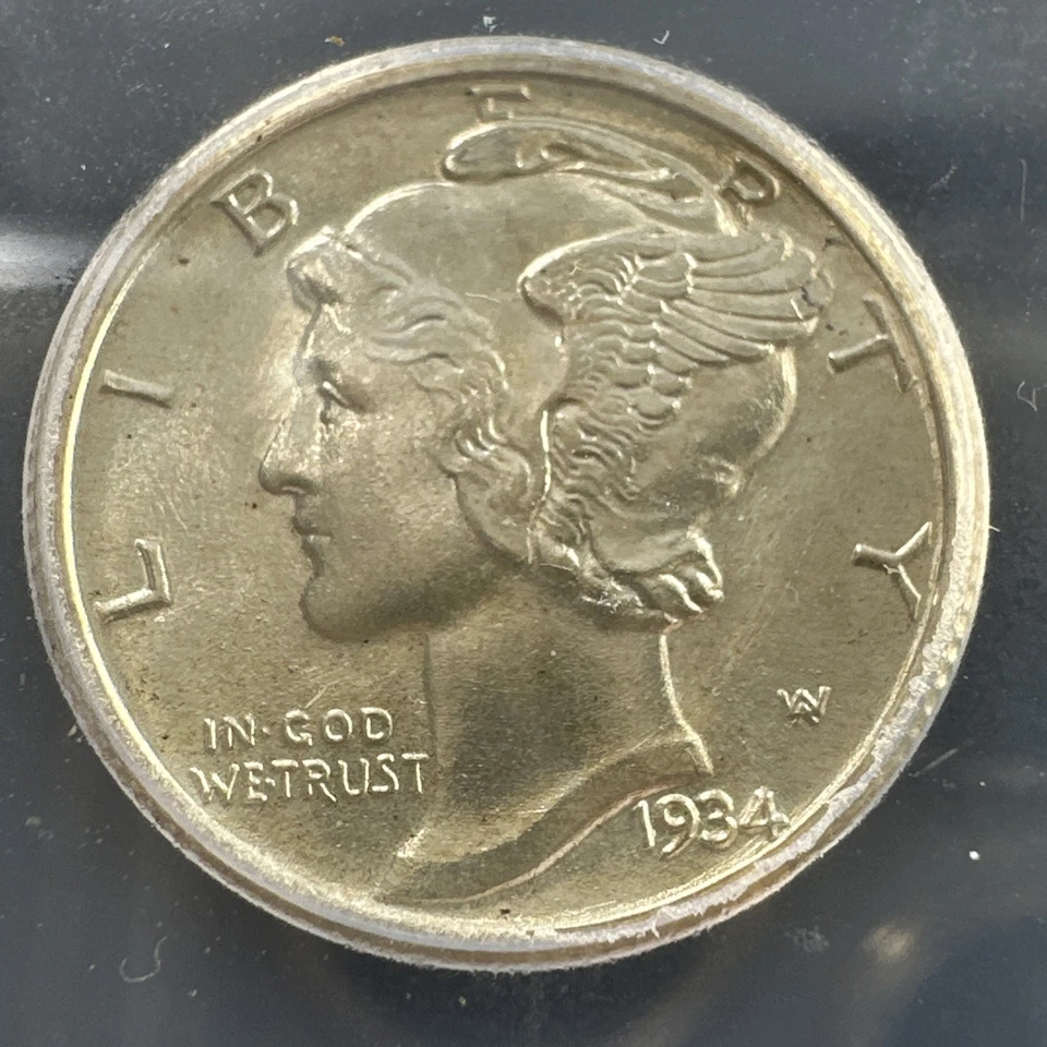 1934 10C ICG MS66FB | BRIGHT WHITE NICE CLEAR FULL BANDS - Image 1 of 4