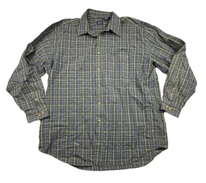 Izod Mens Green Blue Plaid Button Shirt Long Sleeve Size XL Cotton - Imagen 1 de 5