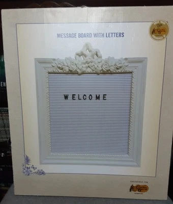 NEW Cracker Barrel Message Board w/letters White distressed Floral - Image 1 of 4