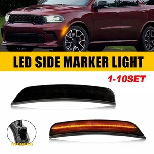 Smoked Lens Amber LED Side Marker Lights Front Front For Dodge Durango 2021-2025 - Picture 1 of 29