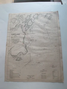 ORIGINAL 1917 GEO. W. ELDRIDGE HARBOR CHART "PORTLAND" BOOK NO. 3 - Picture 1 of 5