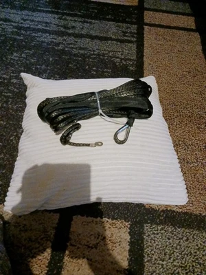 Cuerda de cabrestante sintética para ATV UTV - 1/4 pulgada x 50 pies, nueva, negra  - Imagen 1 de 4