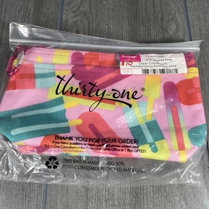 Thirty One durchsichtige Clip Tasche Eis am Stiel Party BRANDNEU - Bild 1 von 4