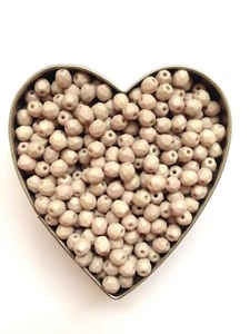 Czech Firepolish 4mm Faceted Round ~ Matte Sand ~ 50 Beads loose - Picture 1 of 1