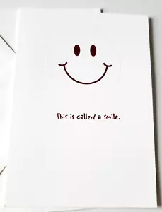 Biglietto d'auguri vintage segno distintivo This is Called a Smile Get Well - Foto 1 di 3