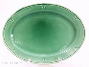 11" x 8" ovale Platte Vintage 1930er Halterung Clemens Blütenblatt grün extra schön H3 - Bild 1 von 2